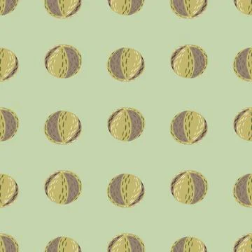 Kids style seamless pattern in pale tones with simple beach balls shapes. Gre Stock Illustration