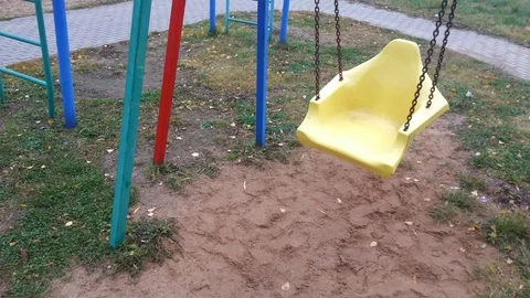 Kids swing motion Stock Footage 97802094