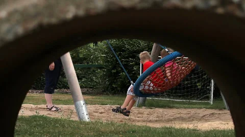 Kids on a swing, (People) Stock Footage 34273868