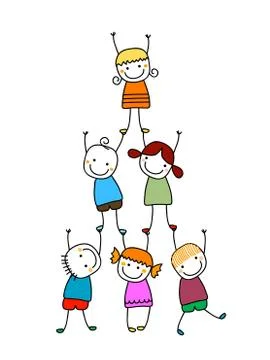 Kids team Stock Illustration