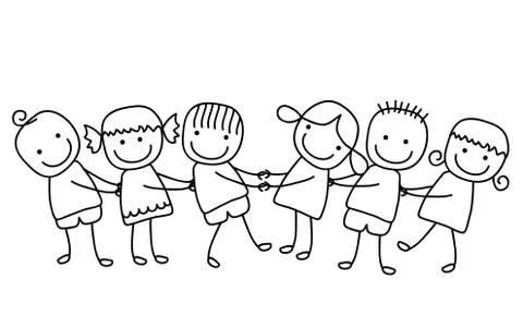 Kids team Stock Illustration
