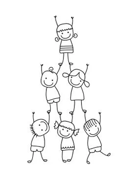 Kids team Stock Illustration