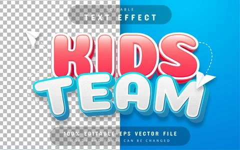 Kids team text effect editable Stock Illustration