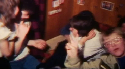 Kids Teenagers Family Fun Party Celebration - Vintage Super8 Film Stock Footage