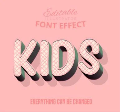 Kids text, editable text style Stock Illustration