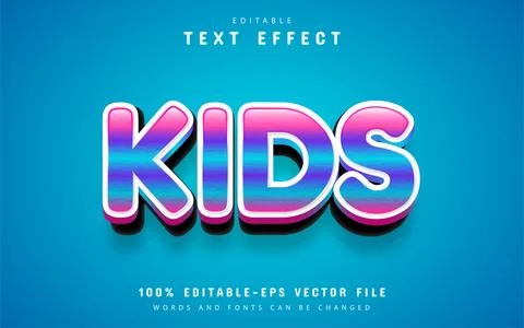 Kids text effect editable Stockillustratie
