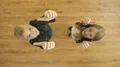 The kids thumb up to the camera. View from above. Real time capture 4k or 4k+ Resolution