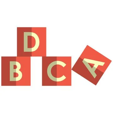 Kids toy cubes, flat vector isolated illustration. Abc blocks, alphabet cubes Stock Illustration
