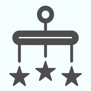 Kids toy mobile solid icon. Hanging cot toy vector illustration isolated on イラスト素材