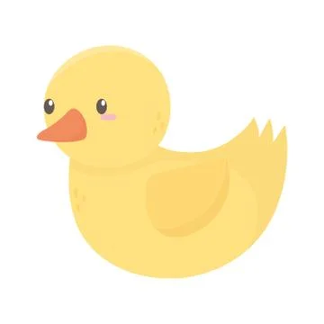 Kids toy rubber duck icon design white background Stock Illustration