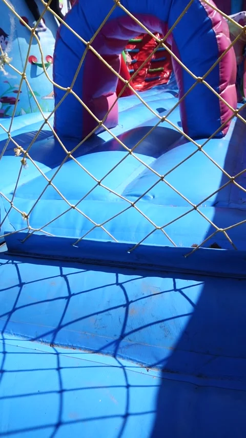 Kids trampoline slow motion Stock Footage 308810893