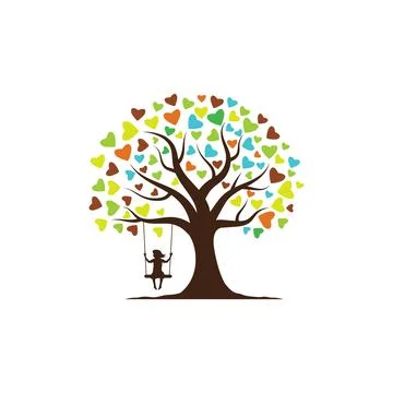 Kids tree logo Vector icon design illustration Stock Illustration