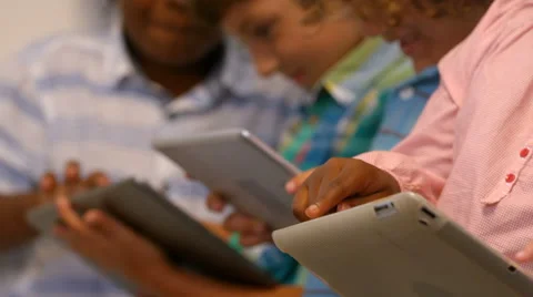 Kids using digital tablet in classroom Stock-Footage 68899967