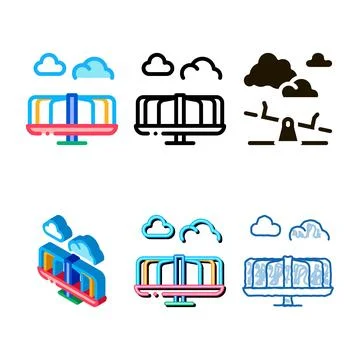 Kids variety carousel icon vector outline Illustrazione stock