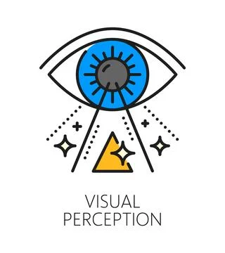 Kids visual perception cognitive ability line icon Stock Illustration
