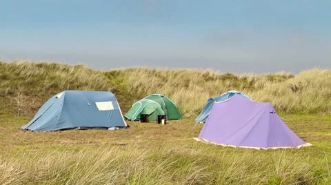 Kids Walking on a Campground Video stock 8830573