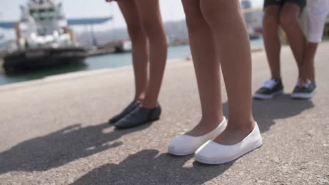 Kids walking in the dock Video stock 231043708