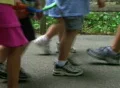 Kids Walking with Guide Rope Footage
