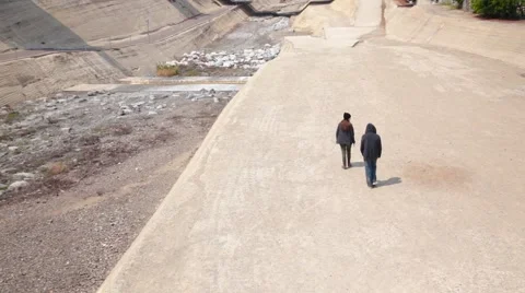 Kids Walking In An Underpass Stock Footage 64217370