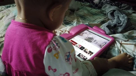 Kids watching tablet pc Stock Footage 101165365