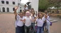 Kids waving and having fun in Panama 4k or 4k+ Resolution