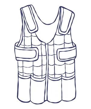Kids Weighted Compression Vest Line Art. Vector Outline Illustration of Aut.. Stock Illustration