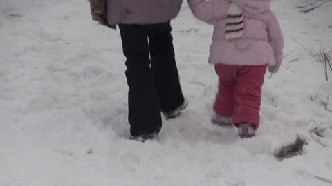 Kids winter driven sled to ride the roller coaster Stock-Footage 73673435
