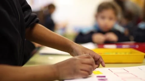 Kids working at school Stock Footage 150154496