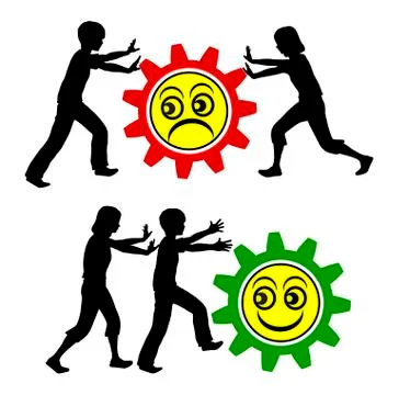 Kids Working Together Stock Illustration