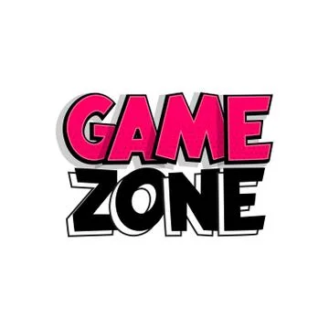 Kids zone comic text badge on splash sticker. Stock Illustration