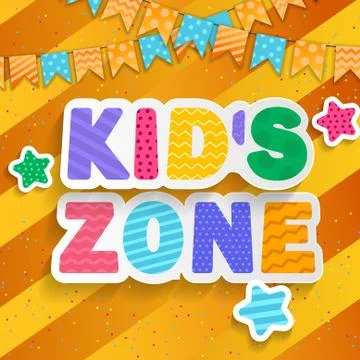 Kid's zone concept poster. Vector kid's illustration Stock Illustration