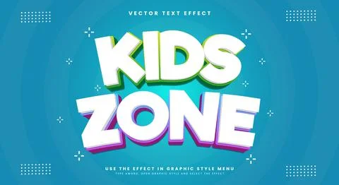 Kids Zone editable text effect Template 库存插图