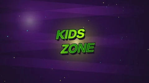 Kids zone motion graphics animation with a purple background and floating p.. Stock Footage 341220044
