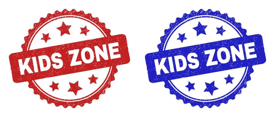 KIDS ZONE Rosette Seals Using Distress Surface Stock Illustration