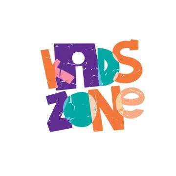 Kids zone text Stock Illustration