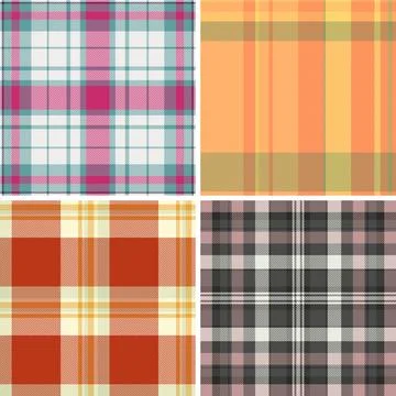 Kidswear plaid bundle created for professional clothing production. The pack  Illustrazione stock