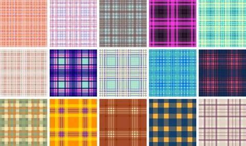 Kidswear plaid bundle created for professional clothing production. The pack  스톡 일러스트