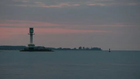 Kiel - Lighthouses at Sunset Stock Footage 11261229
