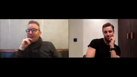 Kieron J. Walsh, Louis Talpe talking about movie 'The Racer' - 2020 Video stock 154368053