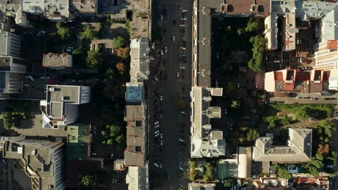 Kiev aerial view, Central streets of Kiev from different angles Video from a dro Stock Footage