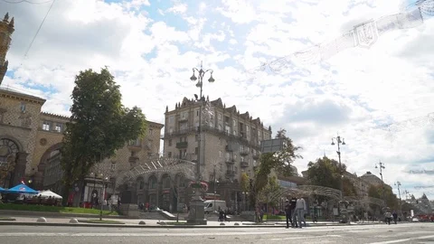 Kiev Central Street Stock Footage 127261602