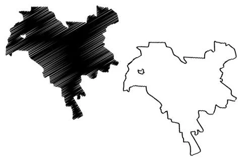 Kiev city map vector.... Illustrazione stock