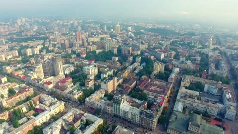 Kiev city view from a drone 4K Stock Footage 218965631
