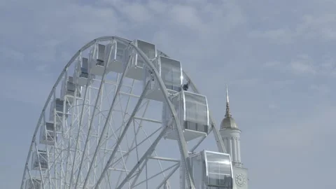 Kiev. Drone video. The big white Ferris wheel. Vídeos de archivo 150953178