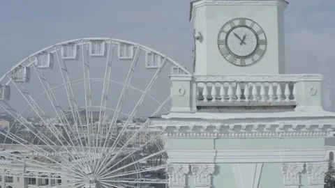 Kiev. Drone video. The big white Ferris wheel. Stock Footage 150953265