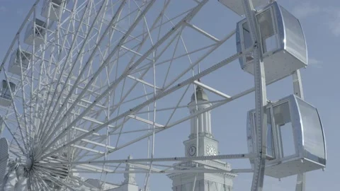 Kiev. Drone video. The big white Ferris wheel. 스톡 동영상 150956877