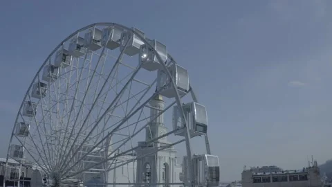 Kiev. Drone video. The big white Ferris wheel. Stock Footage 150957202