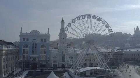 Kiev. Drone video. The big white Ferris wheel. Stock-Footage 150965607