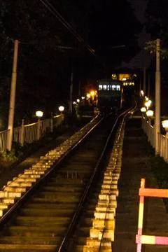 Kiev funicular at night Stock Photos