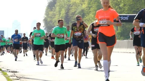 Kiev half marathon running Stock Footage 54742223